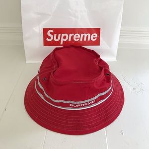 Supreme Taped Seam Crusher Red Bucket Hat